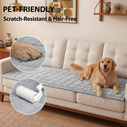 Waterproof Corduroy Dog Couch Cover, 27.6" x 59", Dark Grey