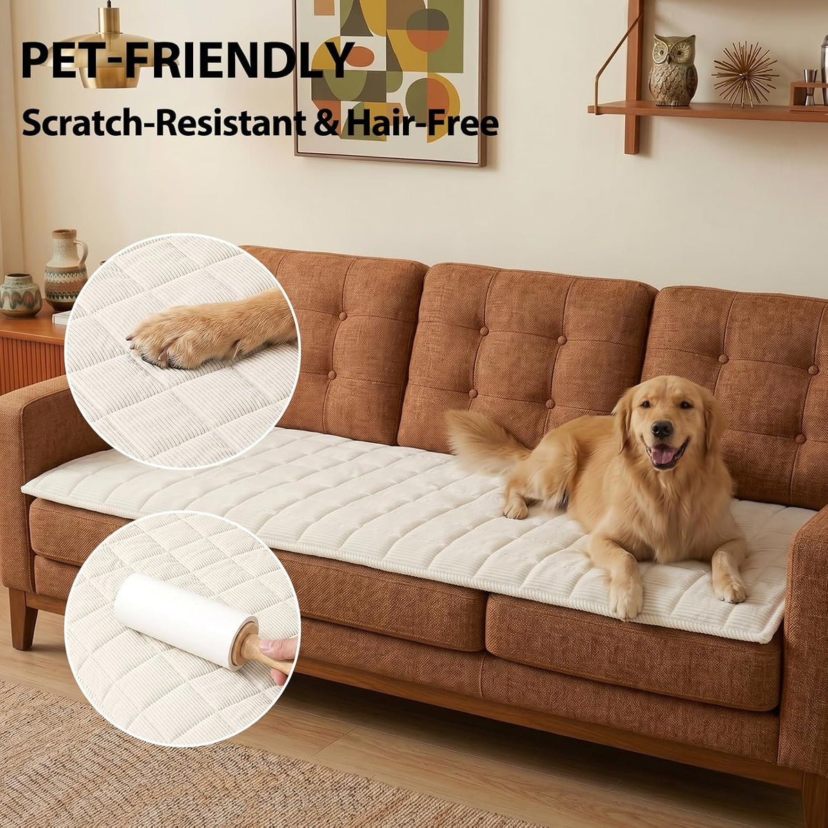 Waterproof Corduroy Dog Couch Cover, 27.6" x 59", Dark Grey