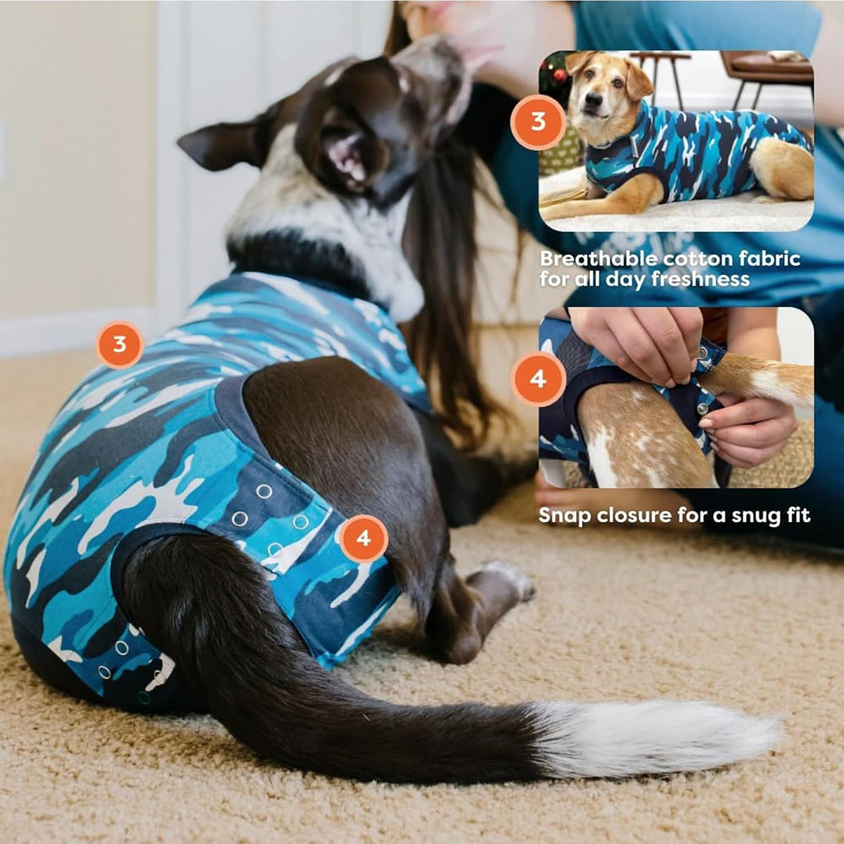 Recovery Suit for Dogs - Comfortable Post-Surgery Suit with Hold-Up System for Spay, Neuter, Skin Issues - Breathable, Cone-Free Option - Medium, Black - Neck to Base of Tail: 21.7 - 27.2 in