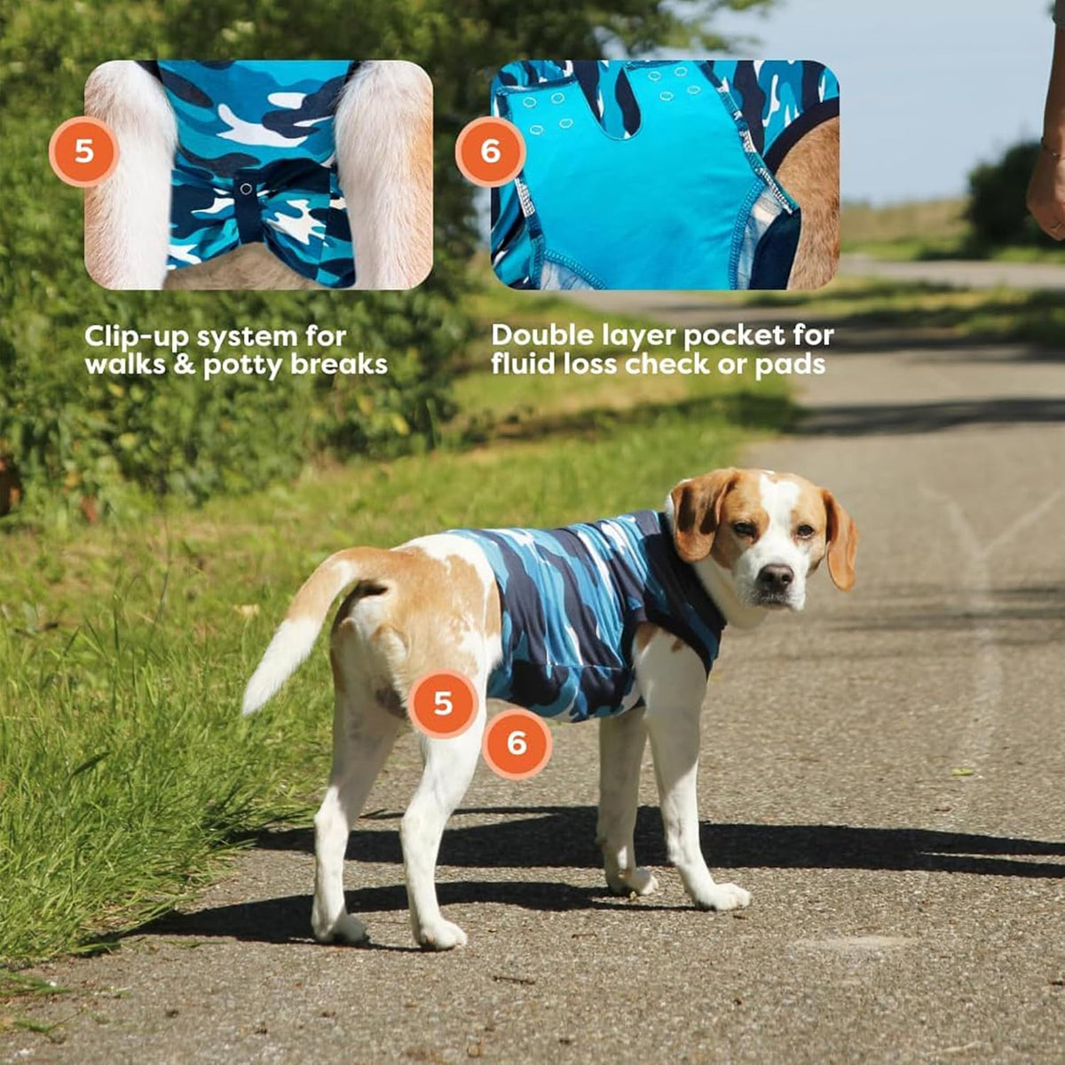 Recovery Suit for Dogs - Comfortable Post-Surgery Suit with Hold-Up System for Spay, Neuter, Skin Issues - Breathable, Cone-Free Option - Medium, Black - Neck to Base of Tail: 21.7 - 27.2 in