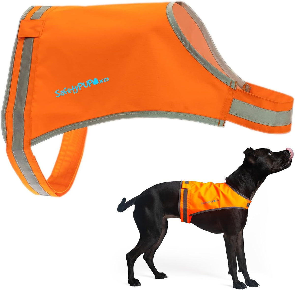 Lite Blaze Orange Reflective Dog Vest – High Visibility Hunting & Safety Vest with Lightweight Mid-Back Coverage. Apparel Gear for Small Medium and Large Breeds