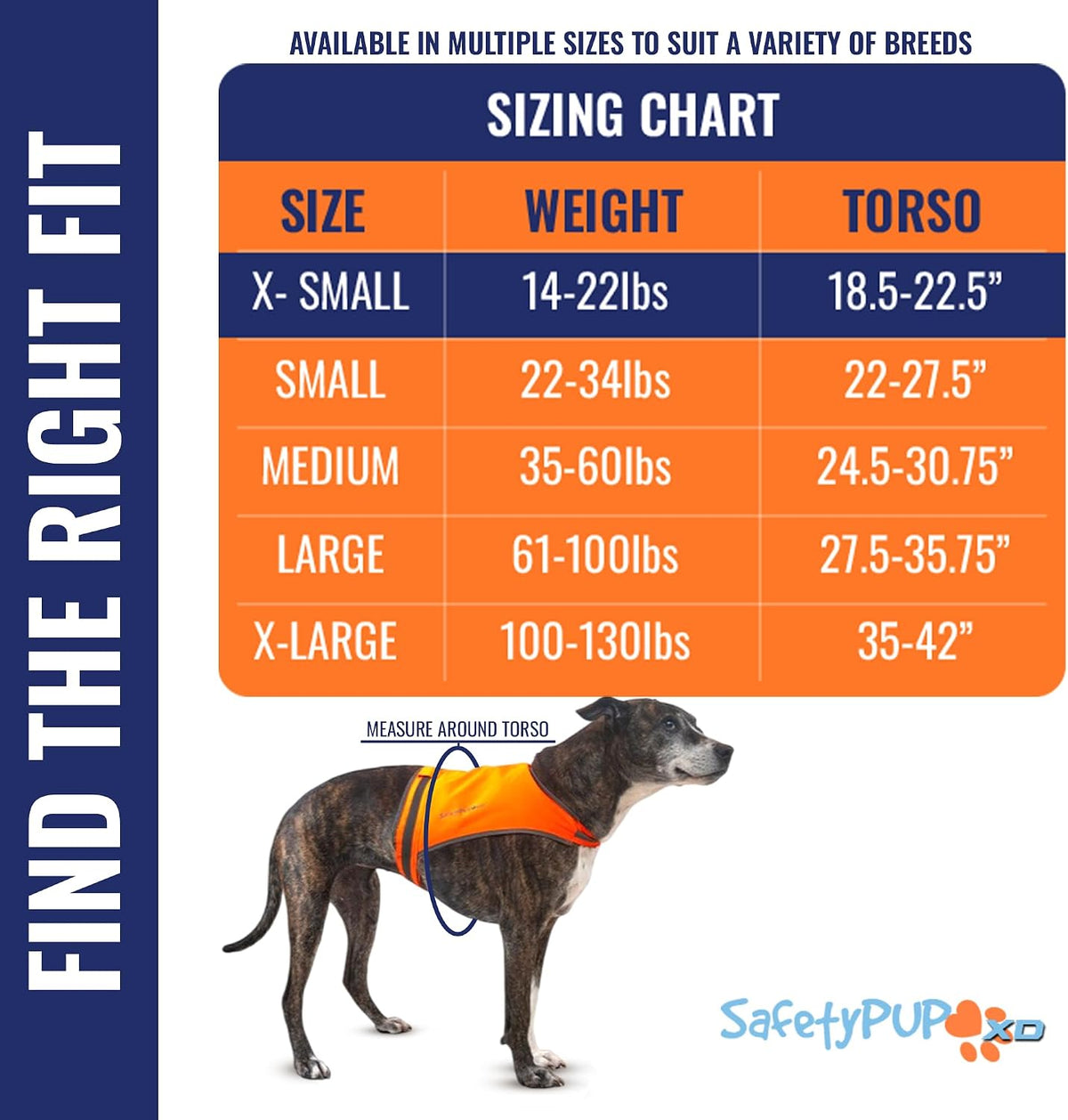 Lite Blaze Orange Reflective Dog Vest – High Visibility Hunting & Safety Vest with Lightweight Mid-Back Coverage. Apparel Gear for Small Medium and Large Breeds