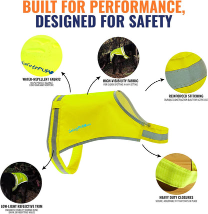 Lite Blaze Orange Reflective Dog Vest – High Visibility Hunting & Safety Vest with Lightweight Mid-Back Coverage. Apparel Gear for Small Medium and Large Breeds