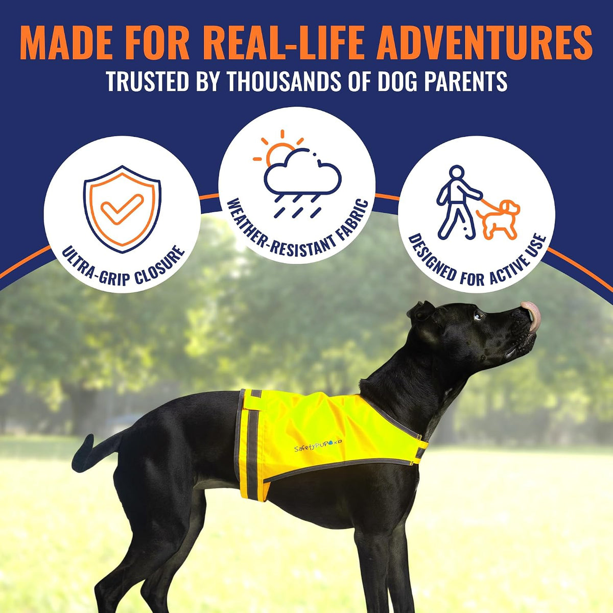 Lite Blaze Orange Reflective Dog Vest – High Visibility Hunting & Safety Vest with Lightweight Mid-Back Coverage. Apparel Gear for Small Medium and Large Breeds