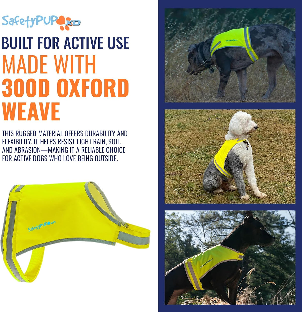 Lite Blaze Orange Reflective Dog Vest – High Visibility Hunting & Safety Vest with Lightweight Mid-Back Coverage. Apparel Gear for Small Medium and Large Breeds
