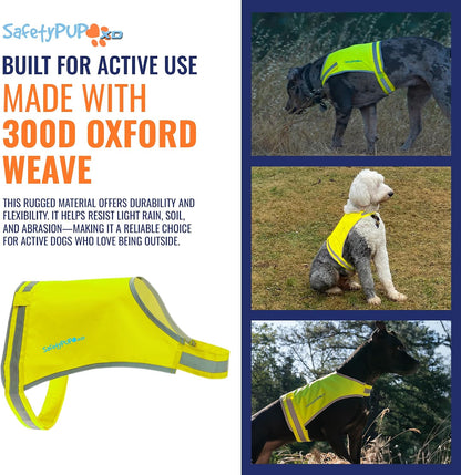 Lite Blaze Orange Reflective Dog Vest – High Visibility Hunting & Safety Vest with Lightweight Mid-Back Coverage. Apparel Gear for Small Medium and Large Breeds