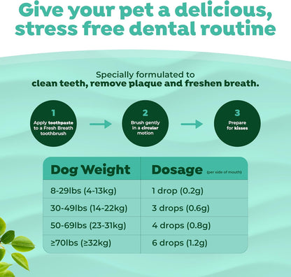 Fresh Breath Dog Tooth Brushing Kit, Peanut Butter Flavor | dog toothpaste