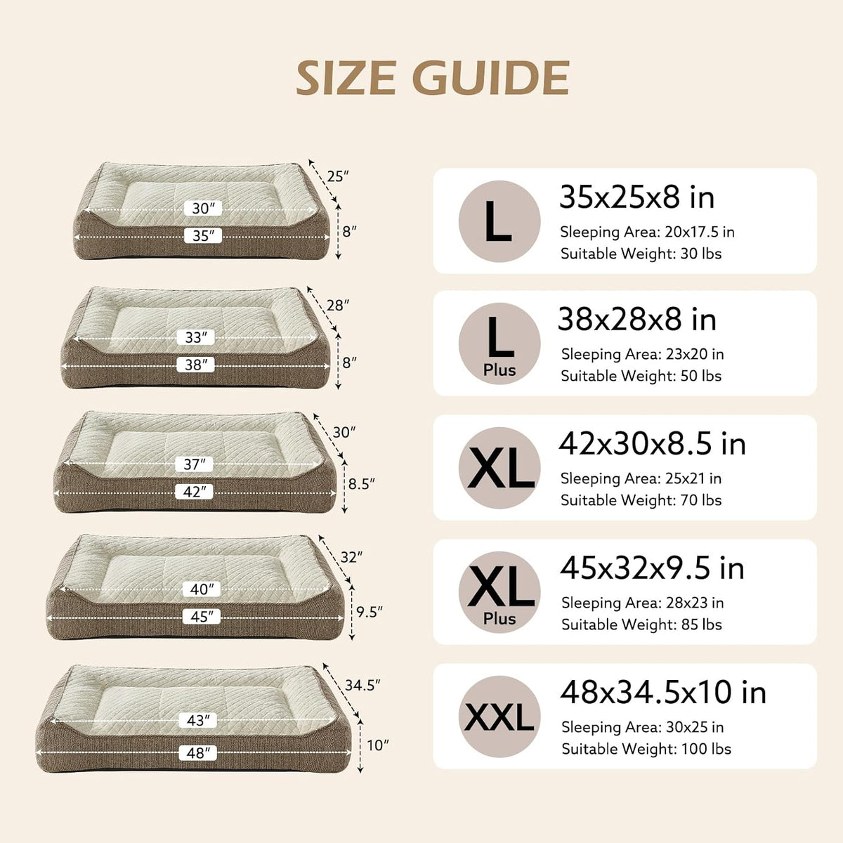 XL Orthopedic Dog Bed for Large Dogs, Extra Thick Foam Pet Bed Sofa