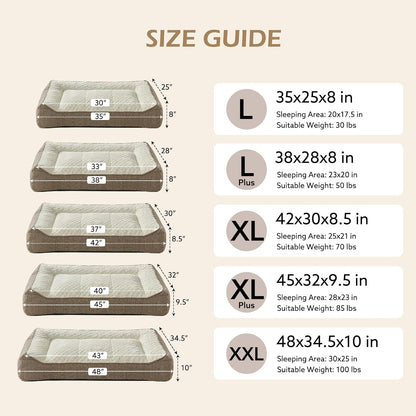 XL Orthopedic Dog Bed for Large Dogs, Extra Thick Foam Pet Bed Sofa