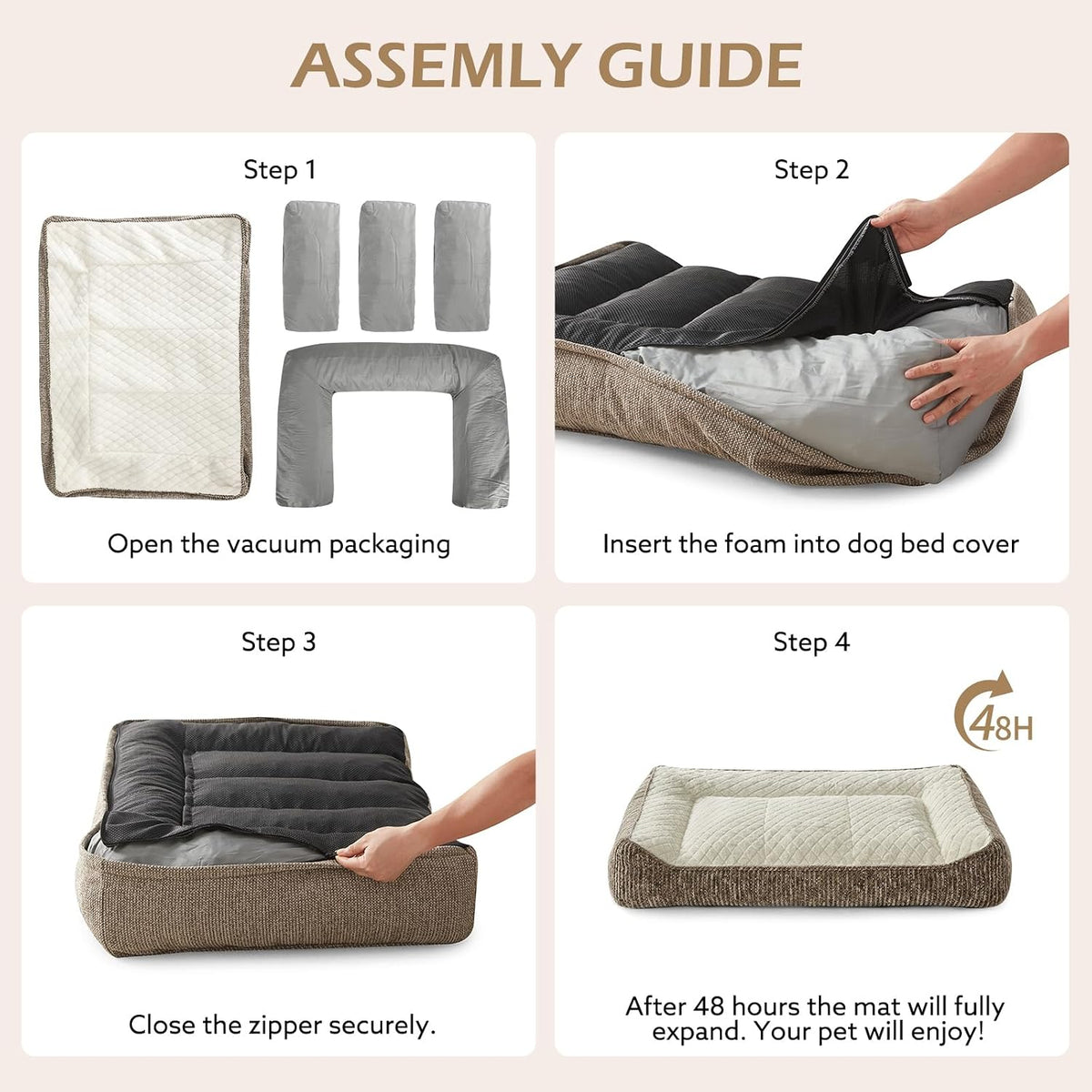 XL Orthopedic Dog Bed for Large Dogs, Extra Thick Foam Pet Bed Sofa