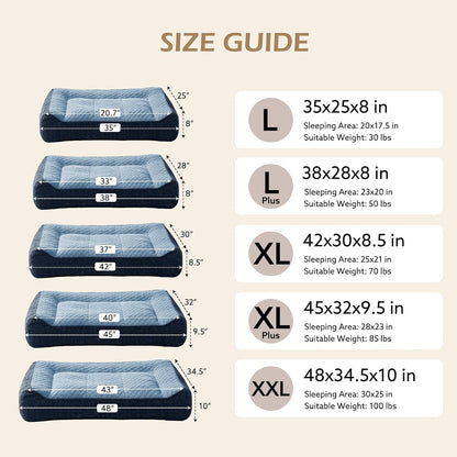 XL Orthopedic Dog Bed for Large Dogs, Extra Thick Foam Pet Bed Sofa