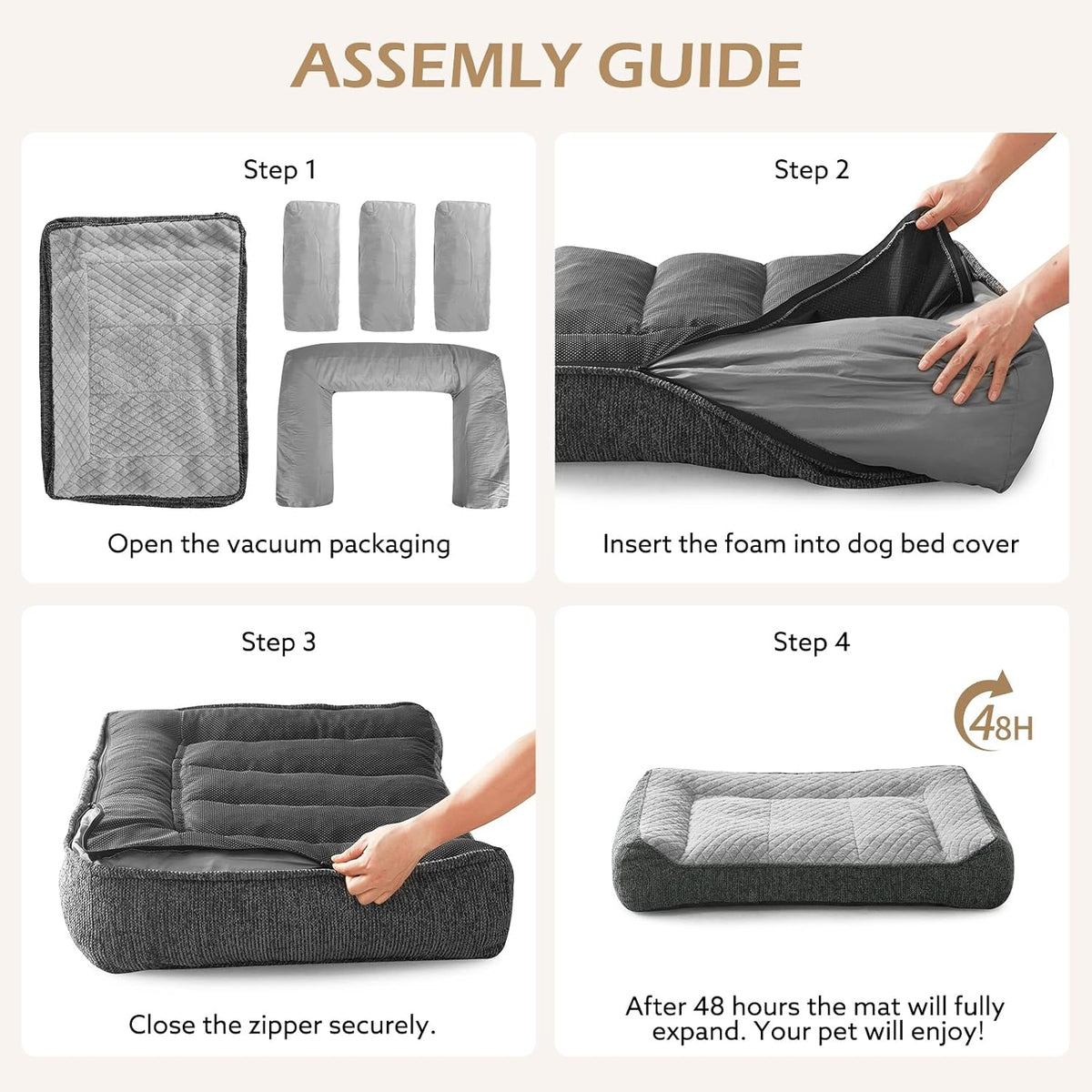 XL Orthopedic Dog Bed for Large Dogs, Extra Thick Foam Pet Bed Sofa