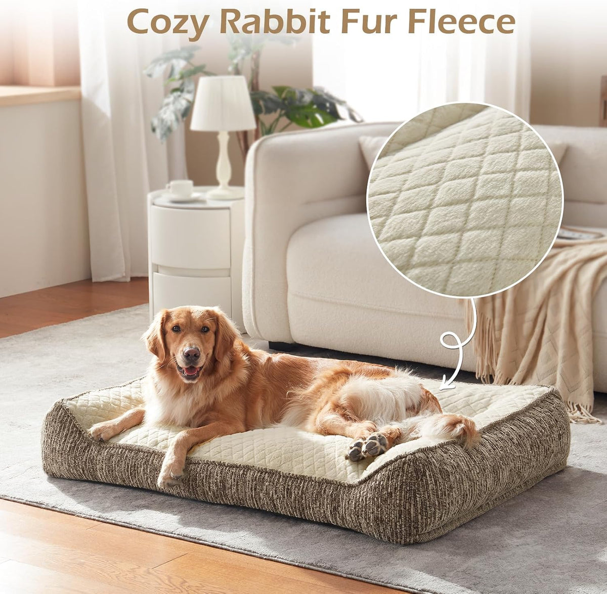 XL Orthopedic Dog Bed for Large Dogs, Extra Thick Foam Pet Bed Sofa