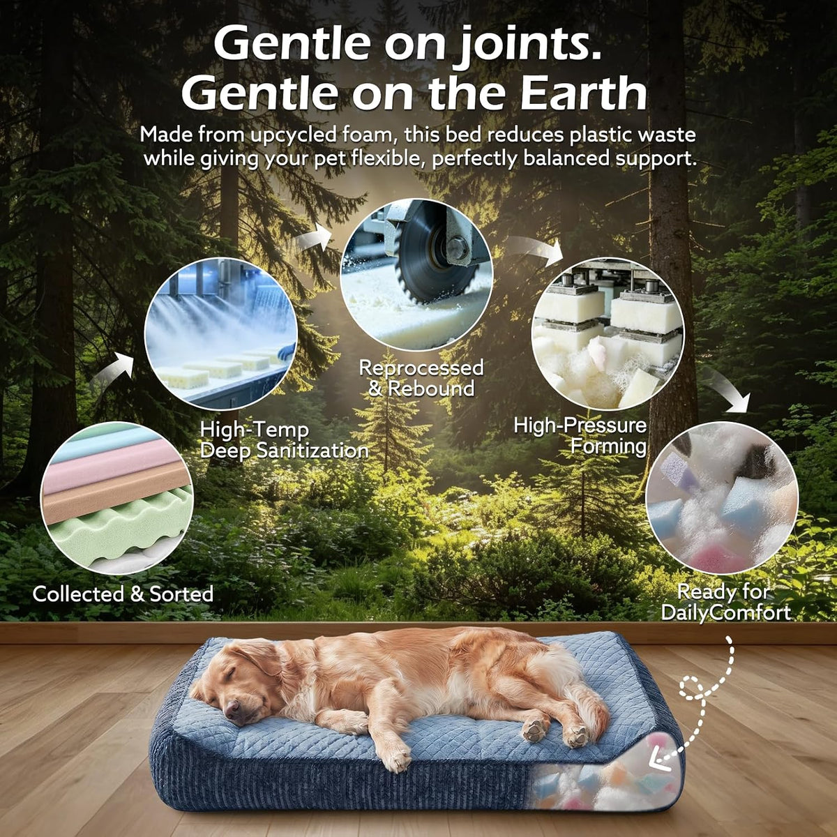 XL Orthopedic Dog Bed for Large Dogs, Extra Thick Foam Pet Bed Sofa