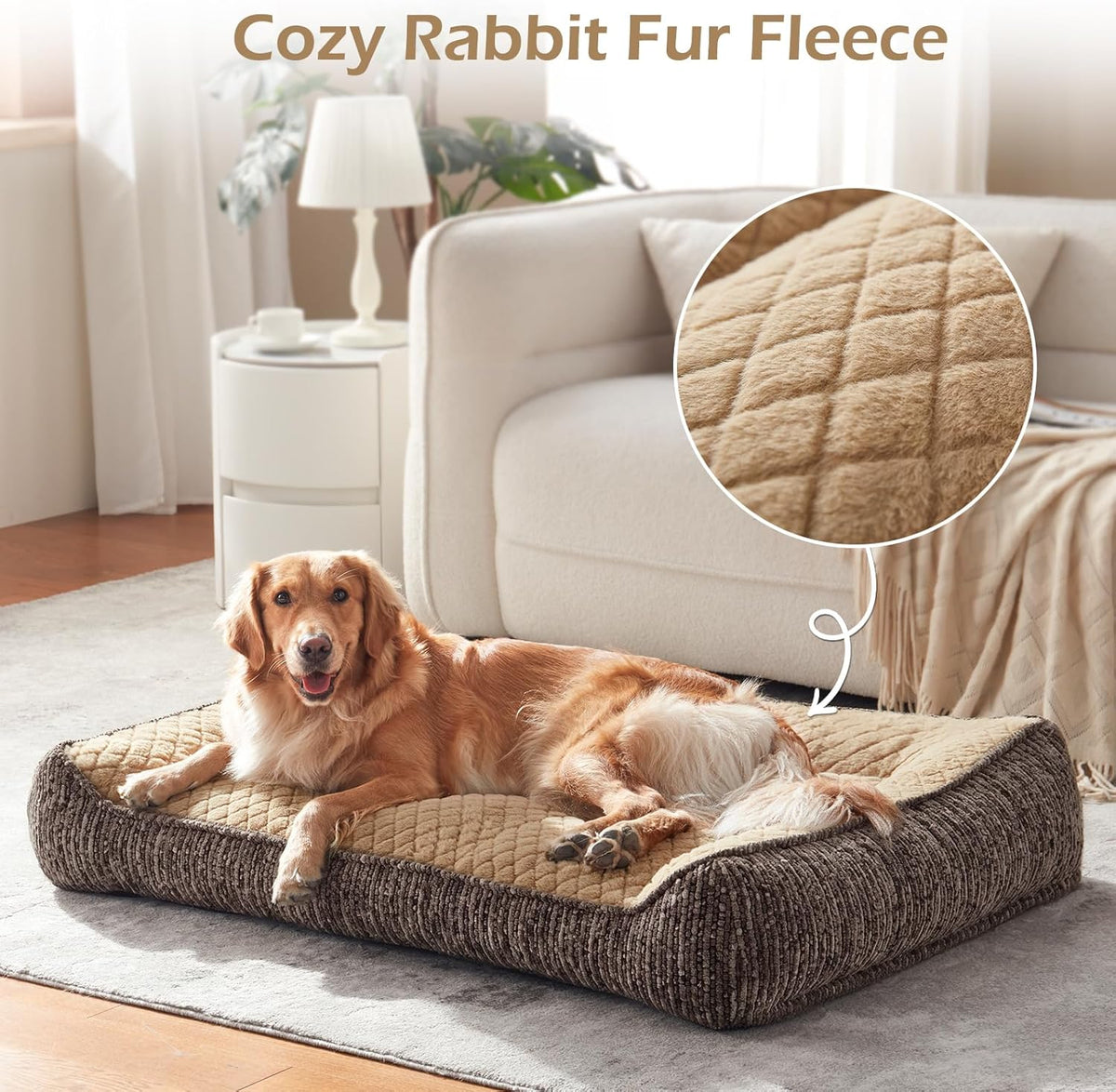 XL Orthopedic Dog Bed for Large Dogs, Extra Thick Foam Pet Bed Sofa