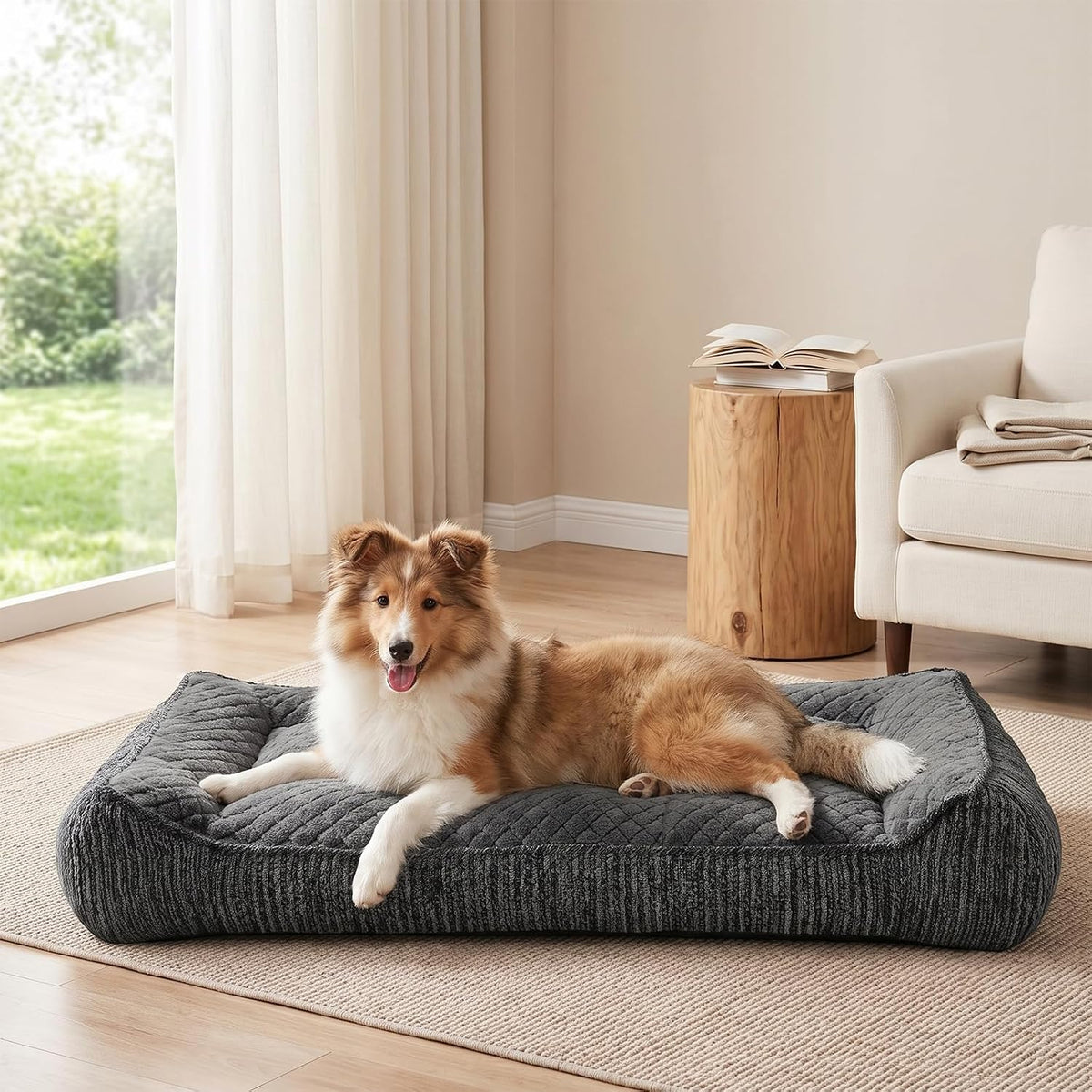 XL Orthopedic Dog Bed for Large Dogs, Extra Thick Foam Pet Bed Sofa