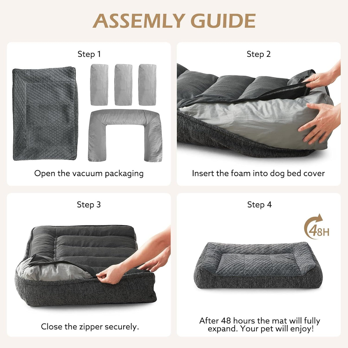 XL Orthopedic Dog Bed for Large Dogs, Extra Thick Foam Pet Bed Sofa