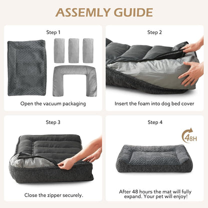 XL Orthopedic Dog Bed for Large Dogs, Extra Thick Foam Pet Bed Sofa