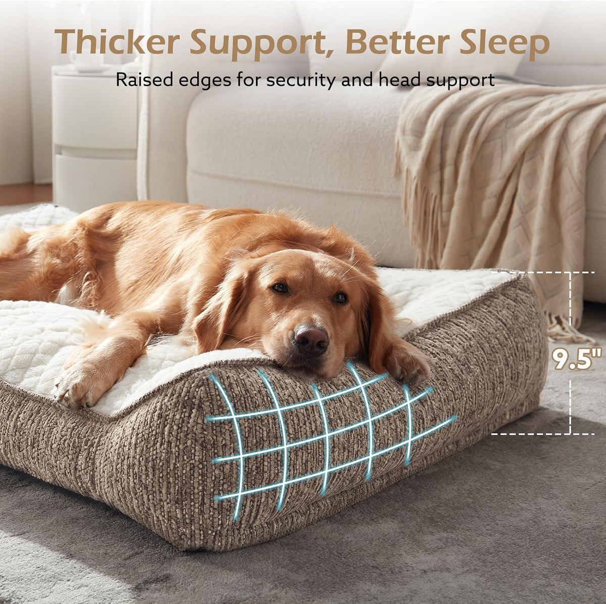 XL Orthopedic Dog Bed for Large Dogs, Extra Thick Foam Pet Bed Sofa