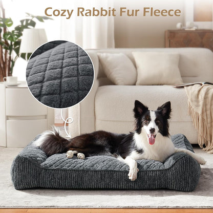 XL Orthopedic Dog Bed for Large Dogs, Extra Thick Foam Pet Bed Sofa