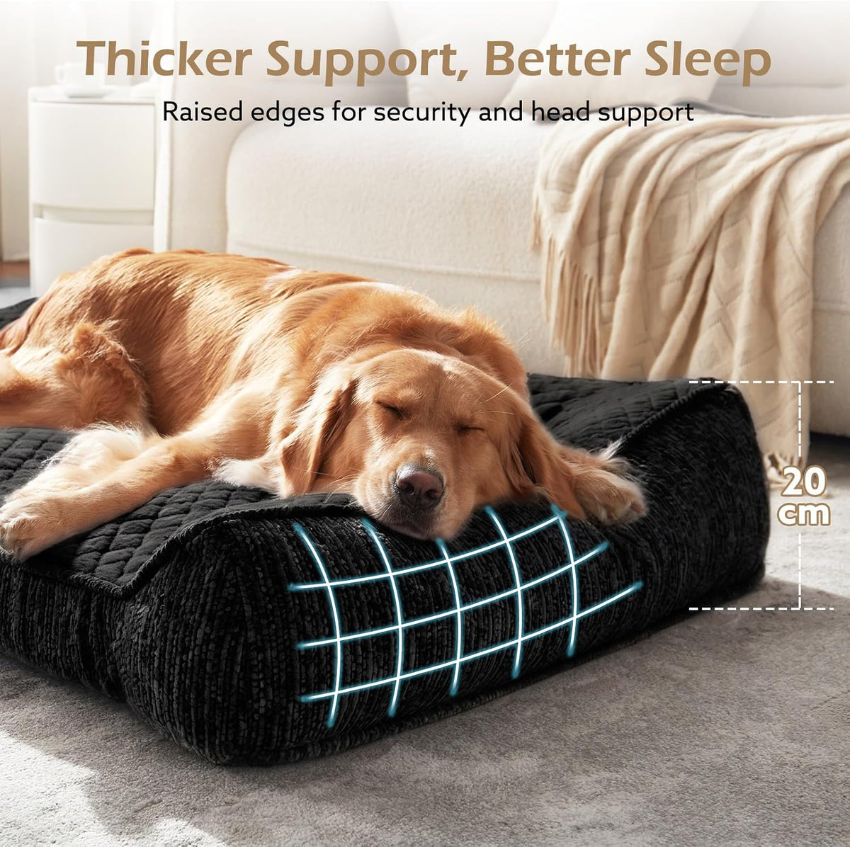 XL Orthopedic Dog Bed for Large Dogs, Extra Thick Foam Pet Bed Sofa