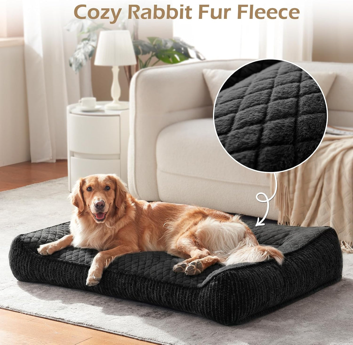 XL Orthopedic Dog Bed for Large Dogs, Extra Thick Foam Pet Bed Sofa