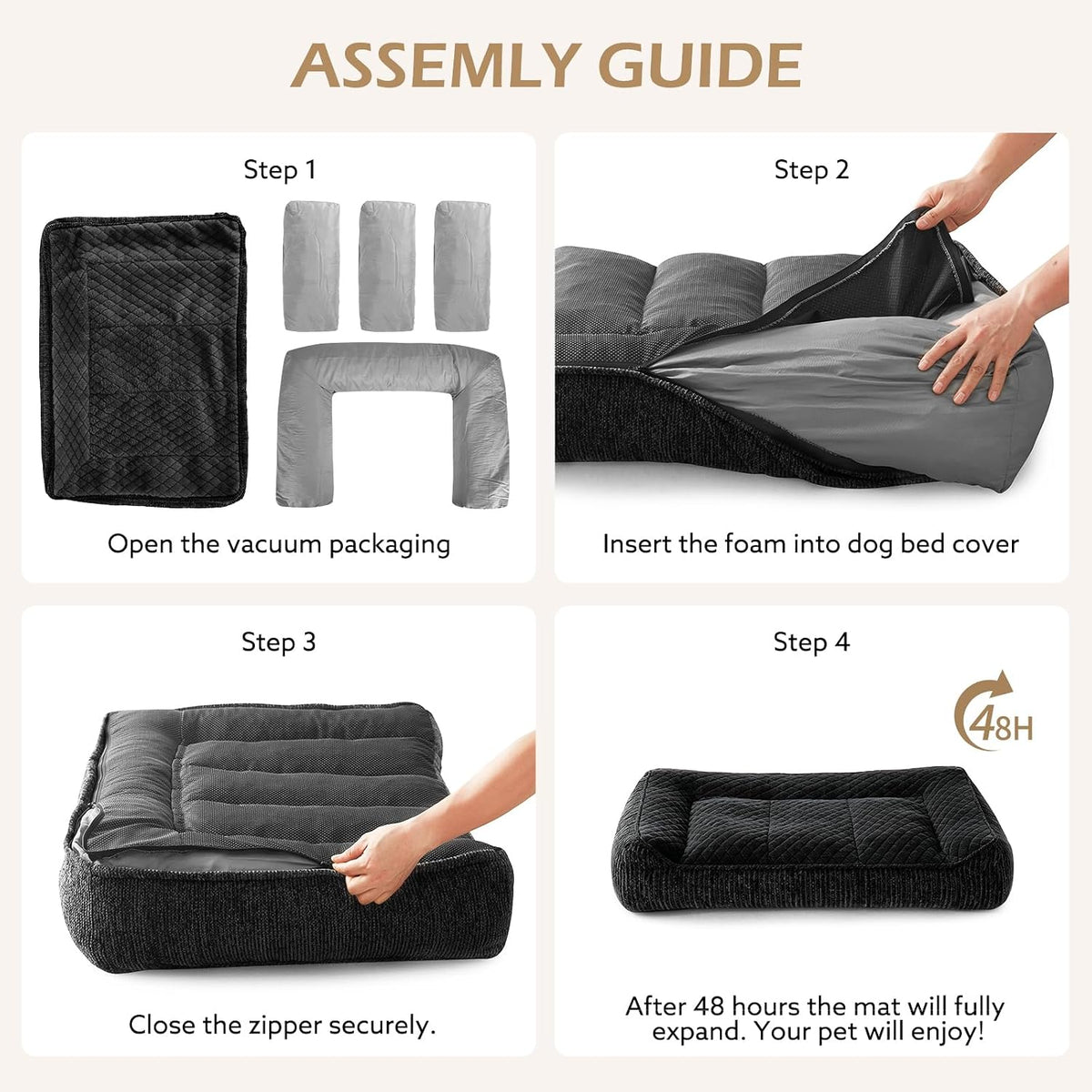 XL Orthopedic Dog Bed for Large Dogs, Extra Thick Foam Pet Bed Sofa