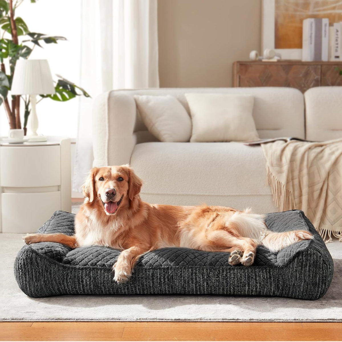 XL Orthopedic Dog Bed for Large Dogs, Extra Thick Foam Pet Bed Sofa