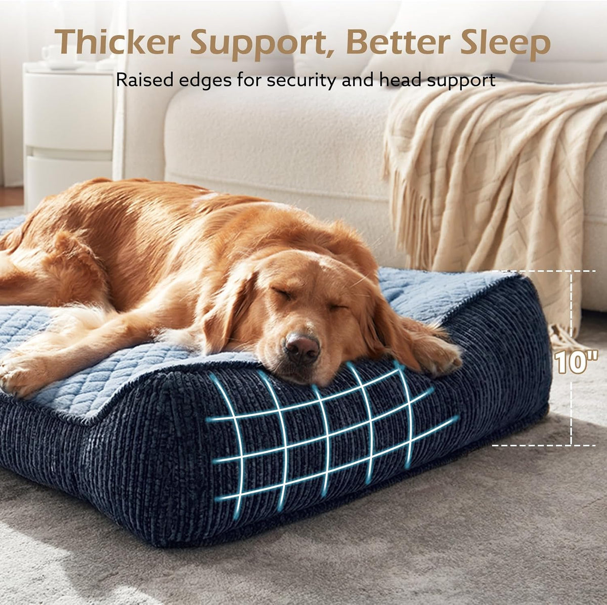 XL Orthopedic Dog Bed for Large Dogs, Extra Thick Foam Pet Bed Sofa
