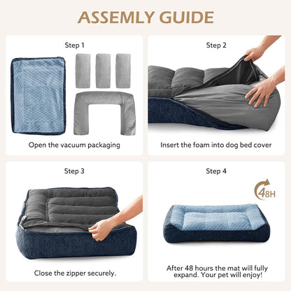 XL Orthopedic Dog Bed for Large Dogs, Extra Thick Foam Pet Bed Sofa