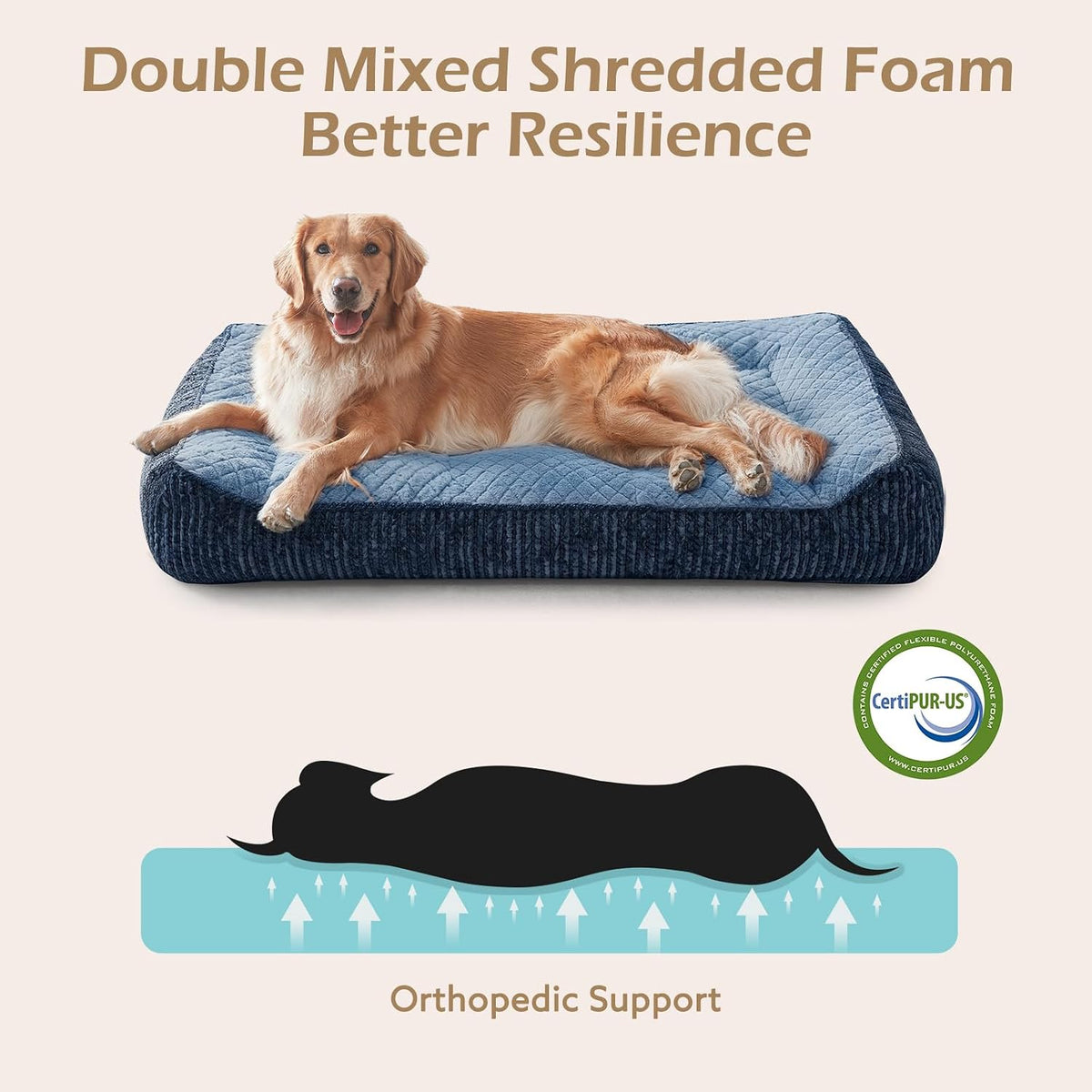 XL Orthopedic Dog Bed for Large Dogs, Extra Thick Foam Pet Bed Sofa