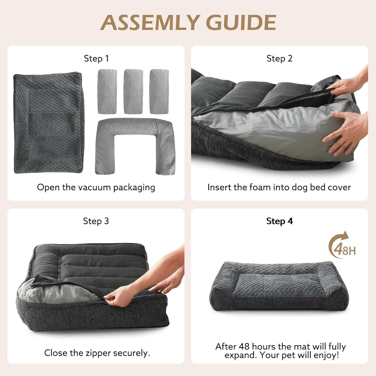 XL Orthopedic Dog Bed for Large Dogs, Extra Thick Foam Pet Bed Sofa