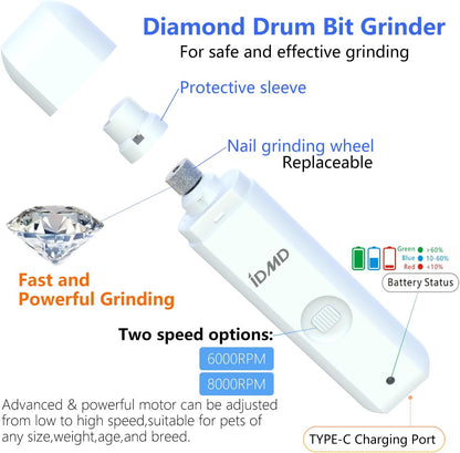 Dog Nail Trimmers with Light for All Breeds | Dog Nail Grinder Quiet