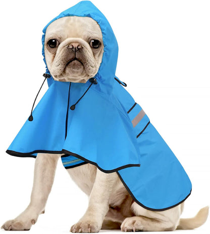 Reflective Dog Rain Coat - Waterproof Adjustable Pet Rain Jacket, Lightweight Dog Hooded Poncho Raincoat for Small to X- Large Dogs and Puppies (Pink, Large)