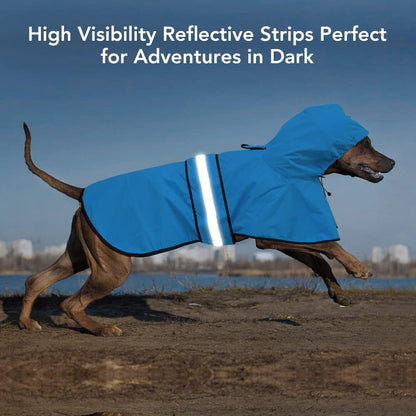 Reflective Dog Rain Coat - Waterproof Adjustable Pet Rain Jacket, Lightweight Dog Hooded Poncho Raincoat for Small to X- Large Dogs and Puppies (Pink, Large)