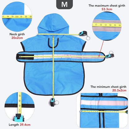 Reflective Dog Rain Coat - Waterproof Adjustable Pet Rain Jacket, Lightweight Dog Hooded Poncho Raincoat for Small to X- Large Dogs and Puppies (Pink, Large)