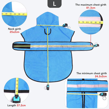 Reflective Dog Rain Coat - Waterproof Adjustable Pet Rain Jacket, Lightweight Dog Hooded Poncho Raincoat for Small to X- Large Dogs and Puppies (Pink, Large)