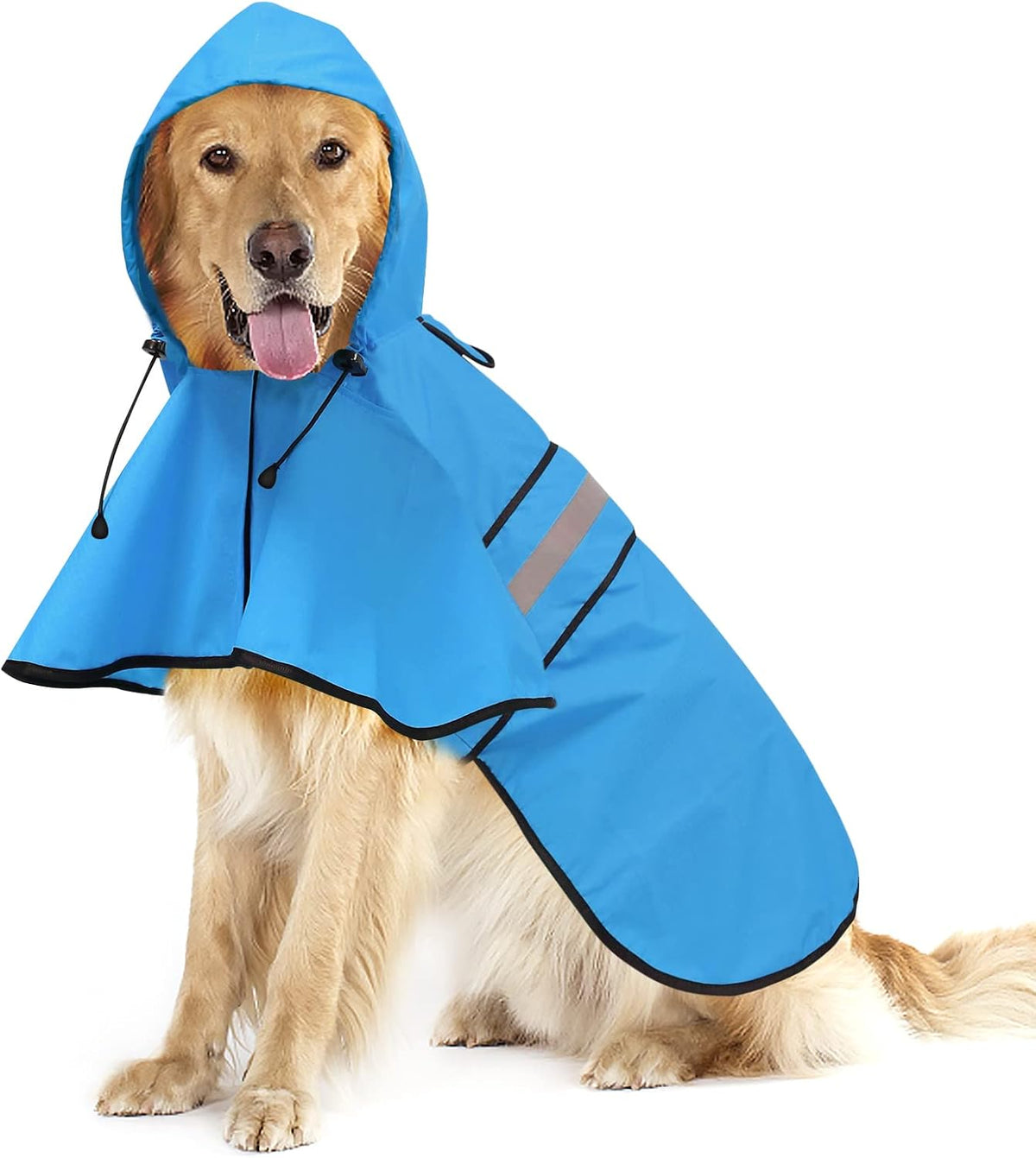 Reflective Dog Rain Coat - Waterproof Adjustable Pet Rain Jacket, Lightweight Dog Hooded Poncho Raincoat for Small to X- Large Dogs and Puppies (Pink, Large)