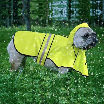 Reflective Dog Rain Coat - Waterproof Adjustable Pet Rain Jacket, Lightweight Dog Hooded Poncho Raincoat for Small to X- Large Dogs and Puppies (Pink, Large)