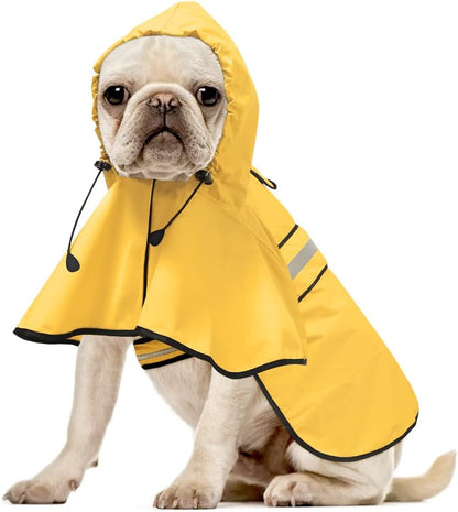 Reflective Dog Rain Coat - Waterproof Adjustable Pet Rain Jacket, Lightweight Dog Hooded Poncho Raincoat for Small to X- Large Dogs and Puppies (Pink, Large)