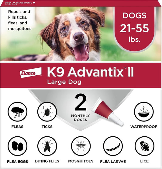 II Large Dog Vet-Recommended Flea, Tick & Mosquito Treatment & Prevention | Dogs 21-55 lbs. | 2-Mo Supply (Packaging may vary)