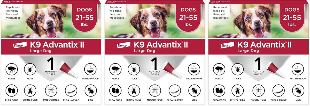 II Large Dog Vet-Recommended Flea, Tick & Mosquito Treatment & Prevention | Dogs 21-55 lbs. | 2-Mo Supply (Packaging may vary)