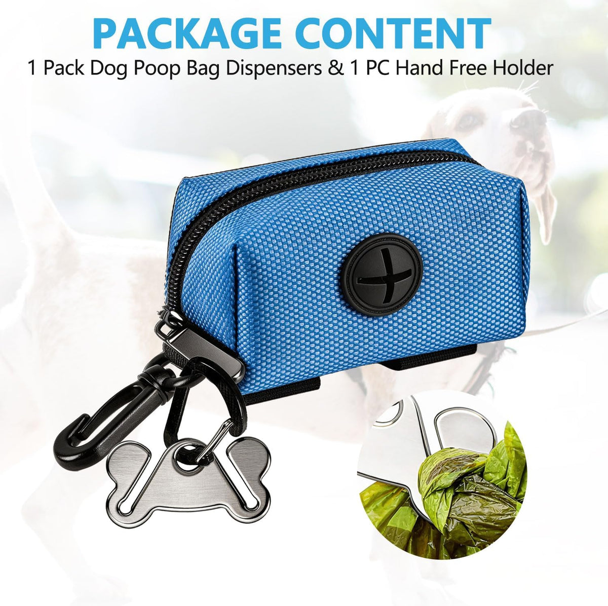 Dog Waste Bag Dispenser Pet Poop Bags Holder for Doggie Waste Bags Dispensers Soft Fabric Zipper Small Doggy Puppy Pouch for Leash Accessory Attachment with Carrier,Black