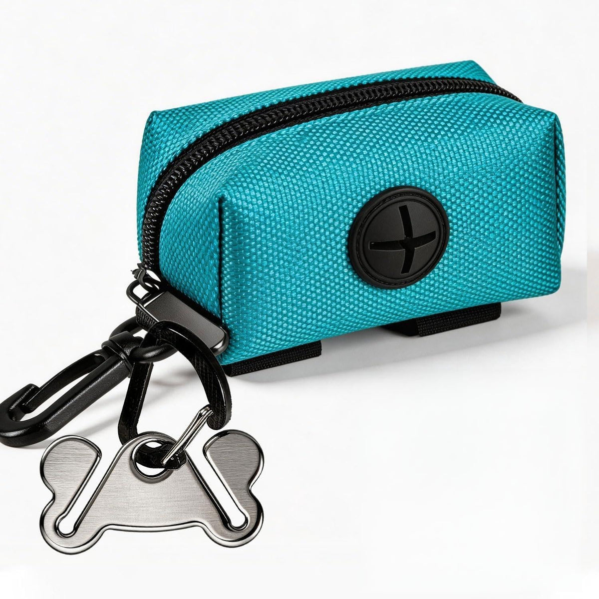 Dog Waste Bag Dispenser Pet Poop Bags Holder for Doggie Waste Bags Dispensers Soft Fabric Zipper Small Doggy Puppy Pouch for Leash Accessory Attachment with Carrier,Black