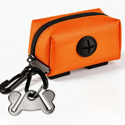 Dog Waste Bag Dispenser Pet Poop Bags Holder for Doggie Waste Bags Dispensers Soft Fabric Zipper Small Doggy Puppy Pouch for Leash Accessory Attachment with Carrier,Black