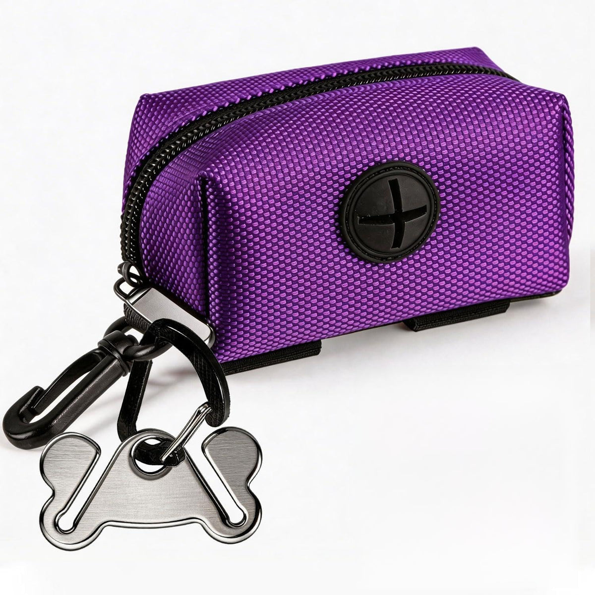Dog Waste Bag Dispenser Pet Poop Bags Holder for Doggie Waste Bags Dispensers Soft Fabric Zipper Small Doggy Puppy Pouch for Leash Accessory Attachment with Carrier,Black