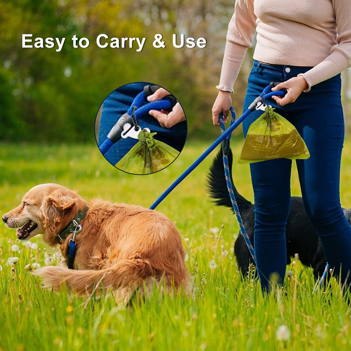 Dog Waste Bag Dispenser Pet Poop Bags Holder for Doggie Waste Bags Dispensers Soft Fabric Zipper Small Doggy Puppy Pouch for Leash Accessory Attachment with Carrier,Black