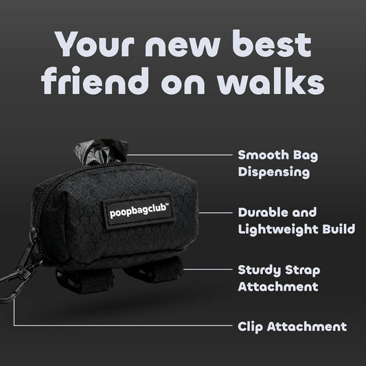 Dog Poop Bag Dispenser - Leash Mounted Durable Holder - Hands Free Essential for Dog Walking and Cleanup