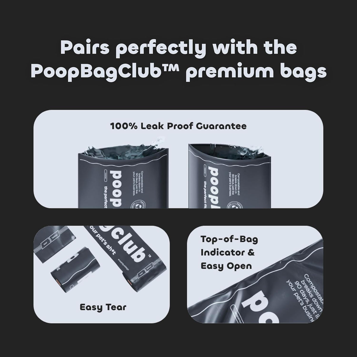 Dog Poop Bag Dispenser - Leash Mounted Durable Holder - Hands Free Essential for Dog Walking and Cleanup