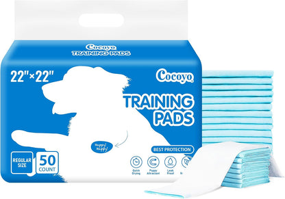 Best Value 22"x22" Dog Training Pads 50 Count | Dog Pee Pads | Super Absorbent Puppy Pads,White